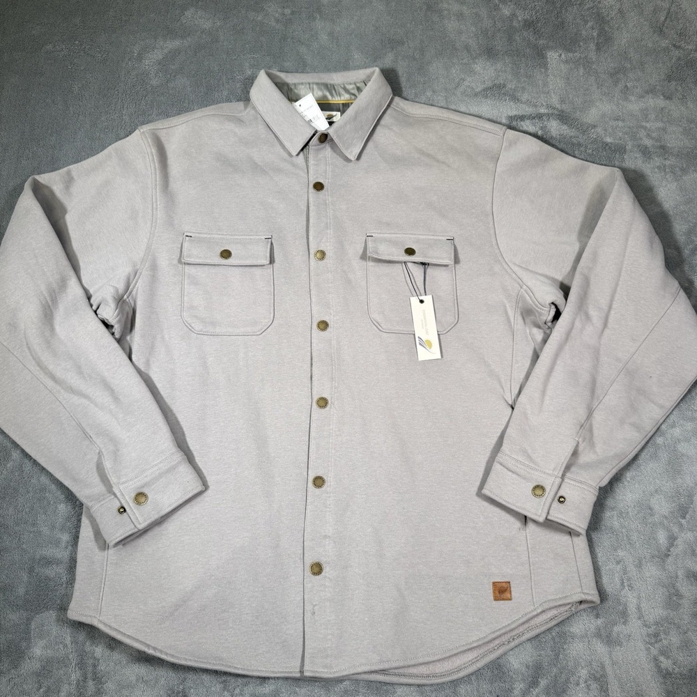 Fundamental Coast Slater Shirt Jacket Men's XL Gray‎ Sweatshirt Shacket